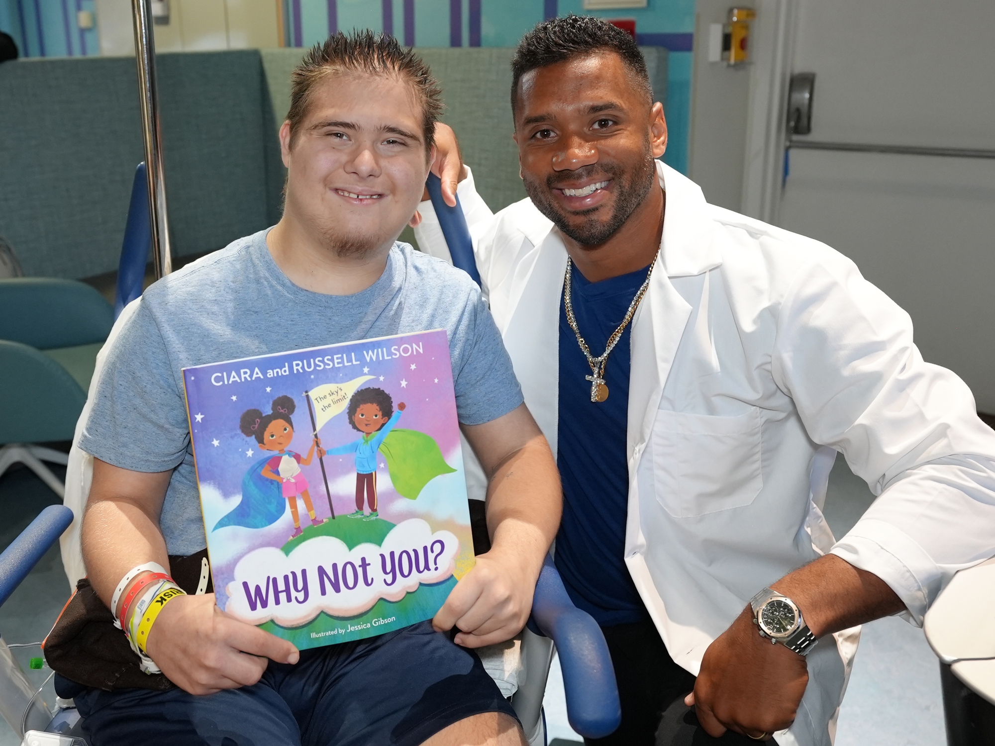 Russell Wilson with patient