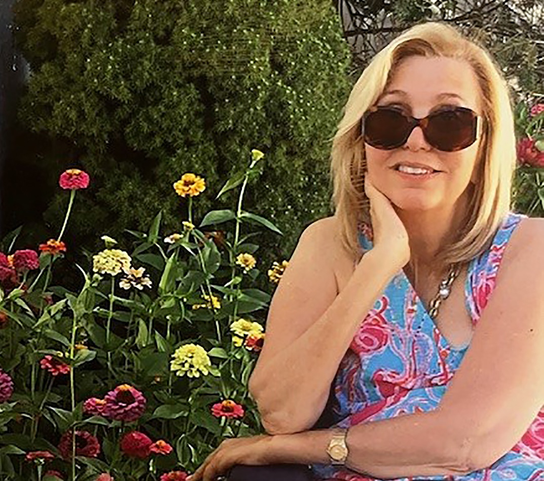 Nancy Lieberman in garden