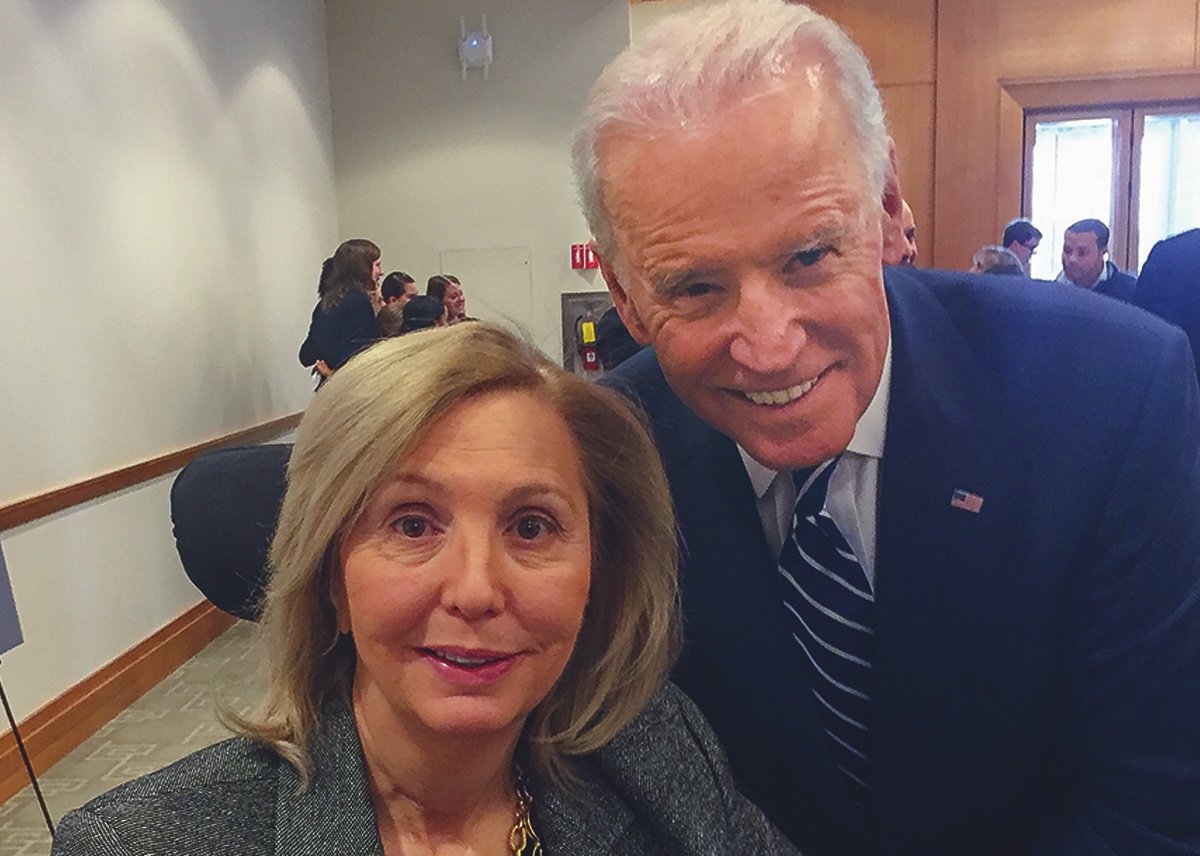 Nancy Lieberman with then-Vice President Joe Biden, in March 2015