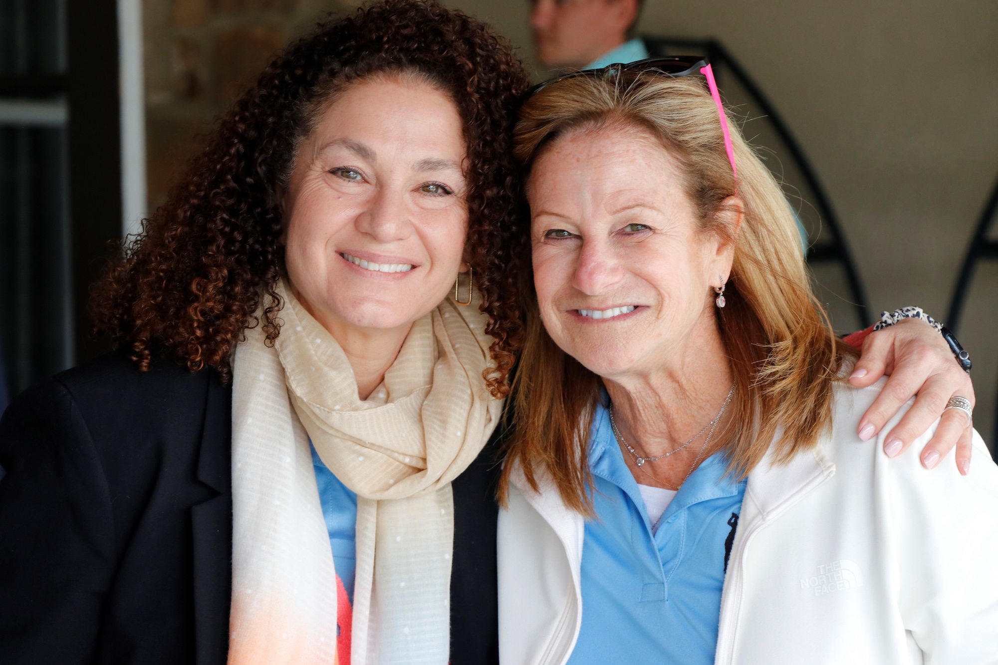Justin’s aunt Sabrina (left) with his mother, Ricki, at the event