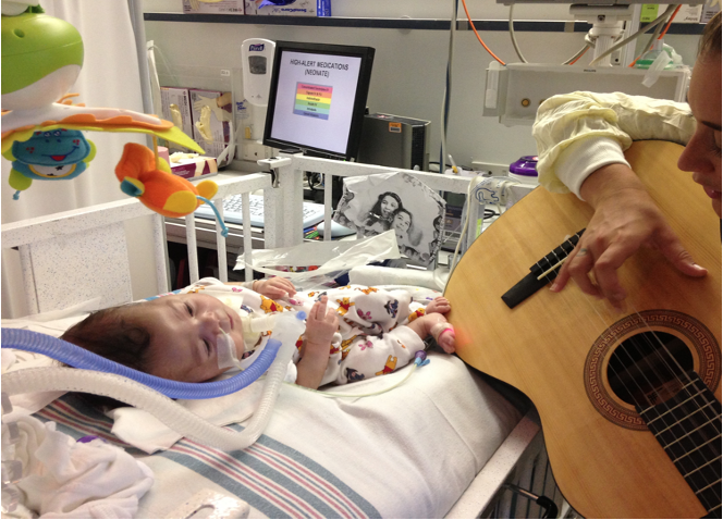 NICU music therapy session