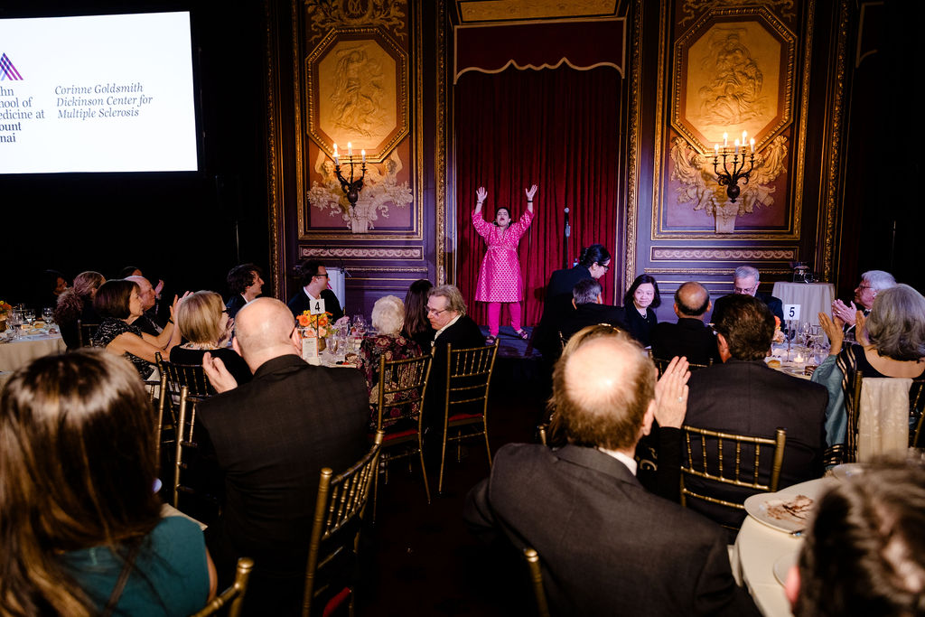 2026 MS Gala Comedian Zarna Glarg on stage