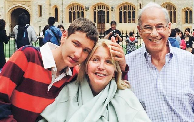 Nancy A. Lieberman with her son Eric and husband, Mark Ellman at Windsor Castle in England, in August 2015