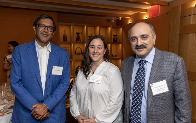 FBI Donor Ram Sundaram poses with Drs. Goosens and Zaidi
