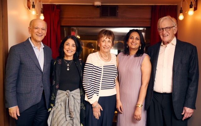 Donors Judith and Stewart Colton with Eric Nestler, Miriam Merad and Shruti Naik