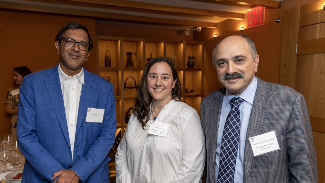 FBI Donor Ram Sundaram poses with Drs. Goosens and Zaidi