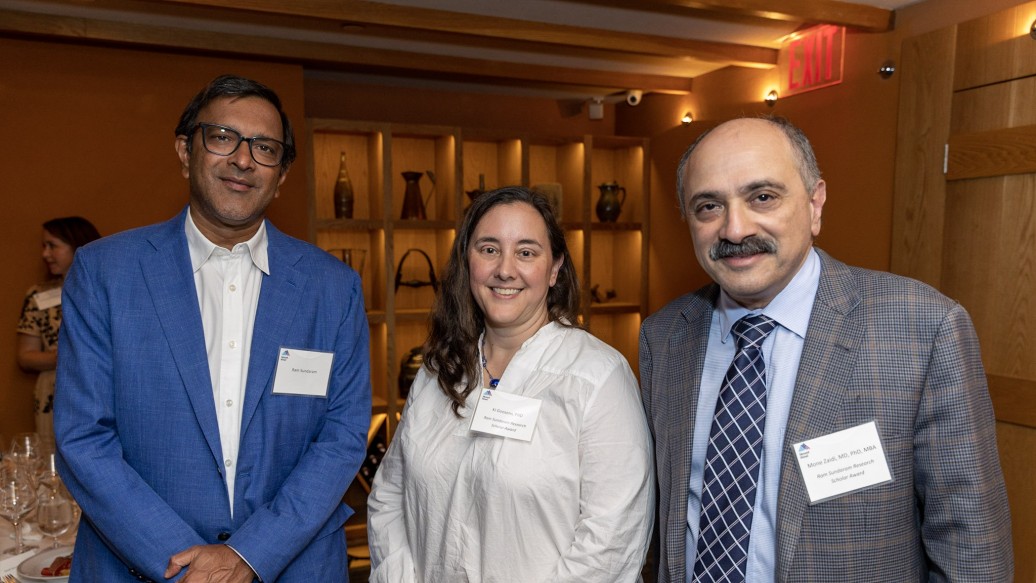 FBI Donor Ram Sundaram poses with Drs. Goosens and Zaidi
