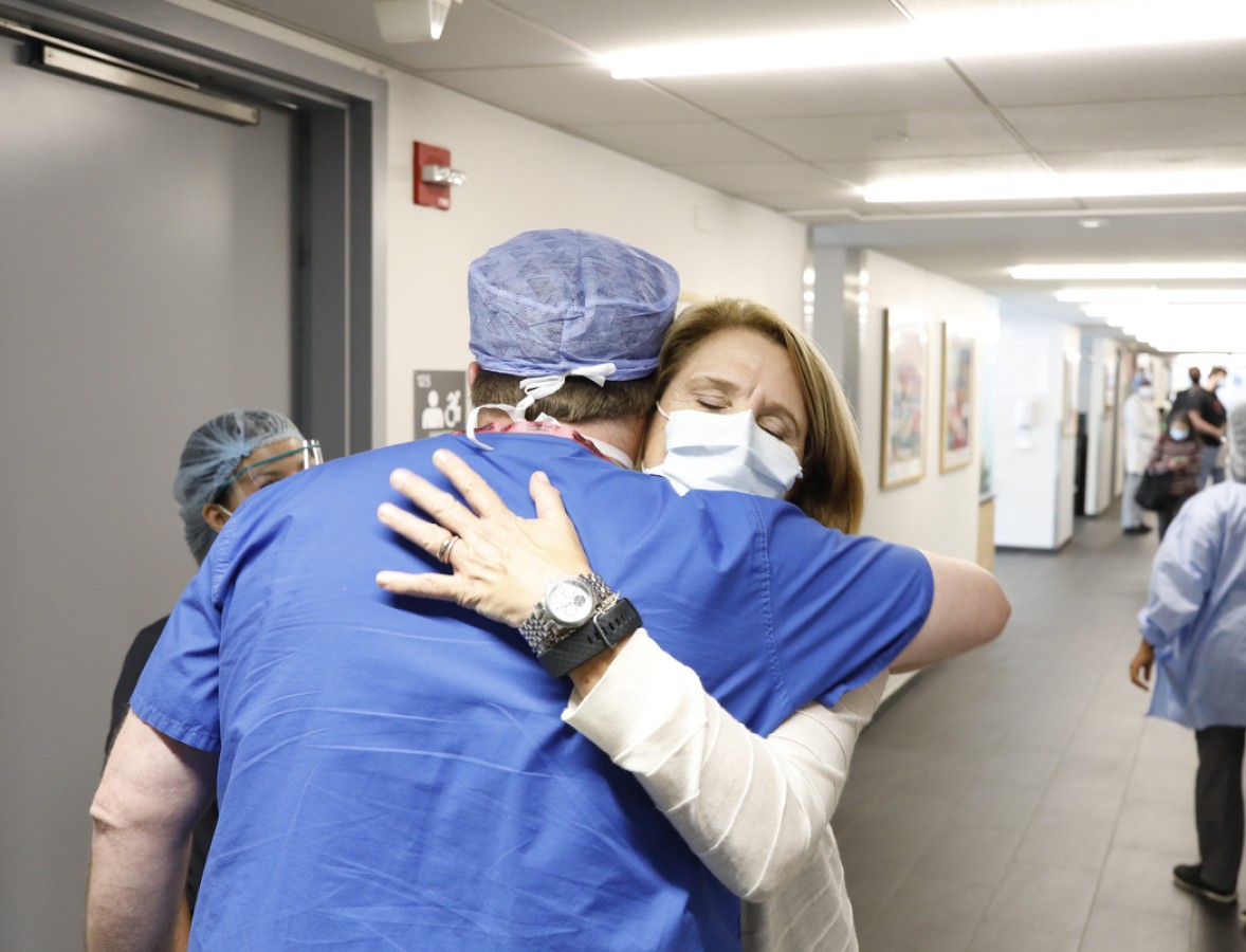 Doctor and patient hug