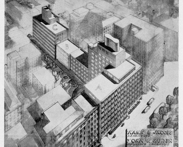 Rendering of Klingenstein Pavilion circa 1949